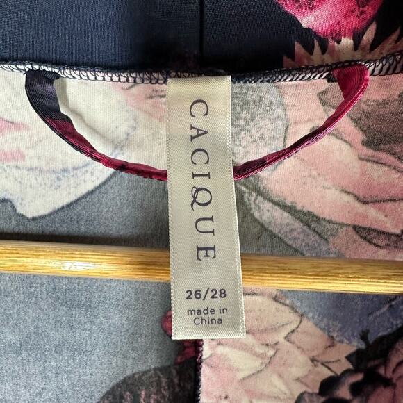 Cacique Dark Florals Soft Sleep Loungewear Robe Size Plus Size 26 - Picture 5 of 7